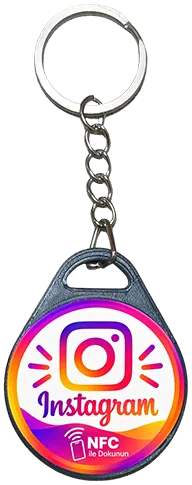 Instagram logolu siyah NFC anahtarlık modeli